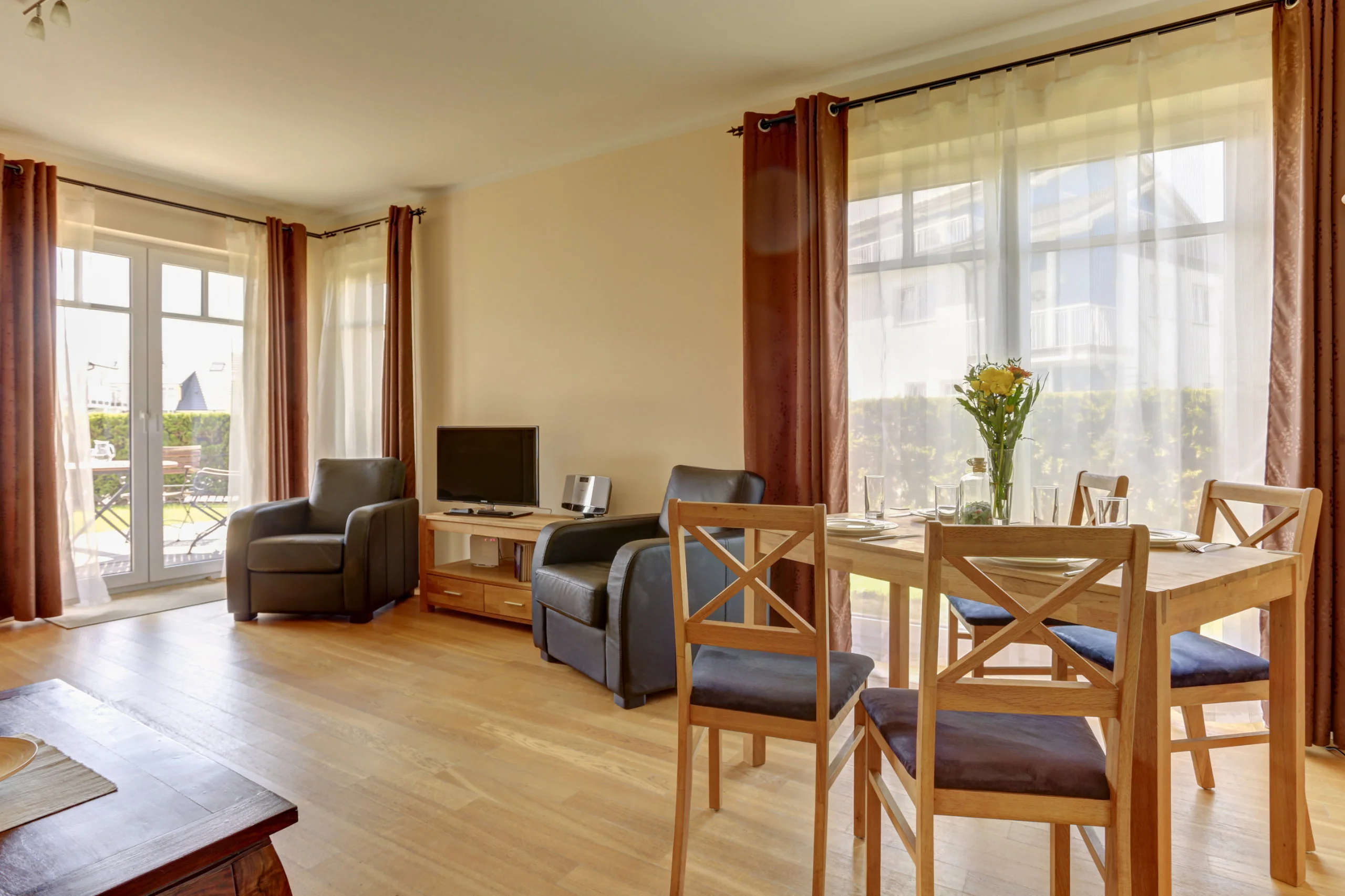 Wohnzimmer - Ferienwohnung 1 - Strandvilla Börgerende